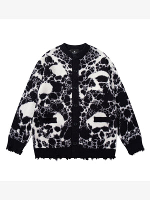 Skull Pattern Knit Sweater for Casual and Fashionable Looks 