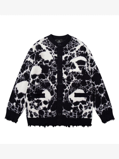 Skull Pattern Knit Sweater for Casual and Fashionable Looks 
