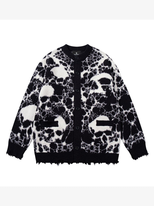 Skull Pattern Knit Sweater for Casual and Fashionable Looks 
