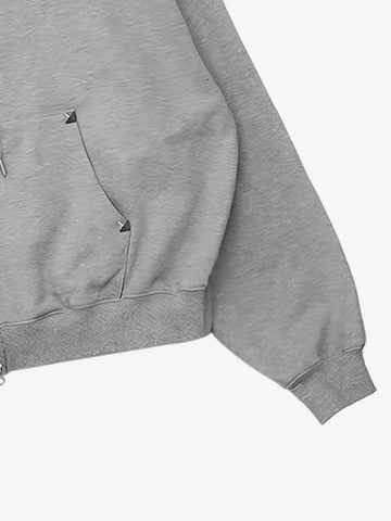 "Goodbye World" Earth Print Studded Hoodie