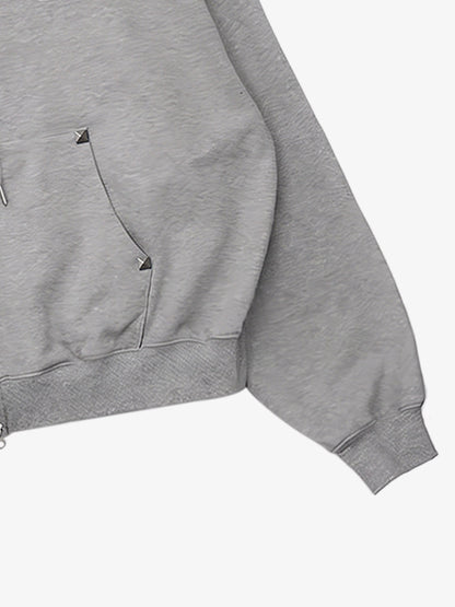 "Goodbye World" Earth Print Studded Hoodie