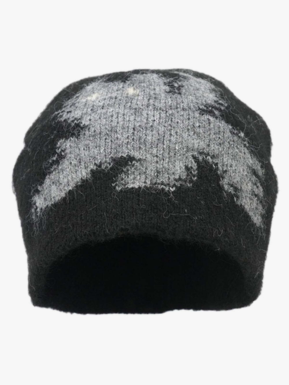 Vintage Fuzzy Cat Pattern Knit Beanie Hat 