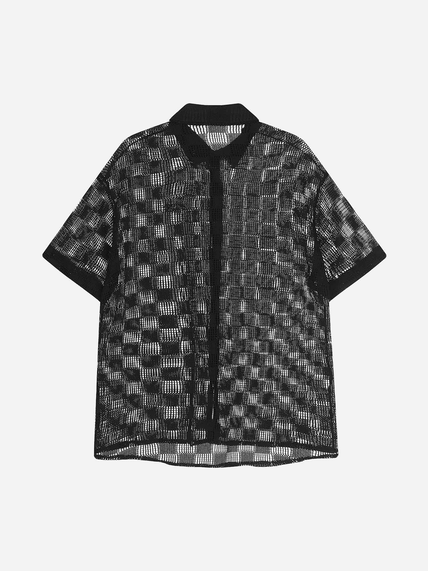 American Street Trend Checkered Hollow Shirt