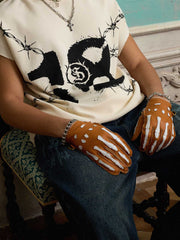 Supermade Waffle Thorn Print Sleeveless T-Shirt 