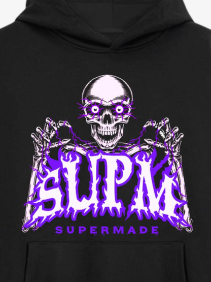 Skull Graphic Hoodie with Purple Accents 