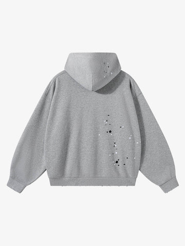 Metal Stud Detail Boxy Fit Hoodie