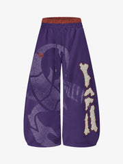 Scorpion Skeleton Graphic Wide-Leg Sweatpants
