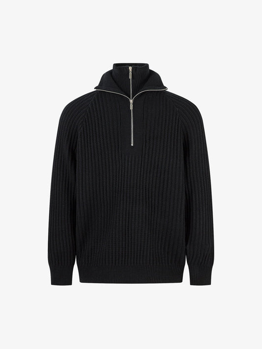 Men's Ribbed Half-Zip Sweater - Stylish and Cozy for Everyday Wear 