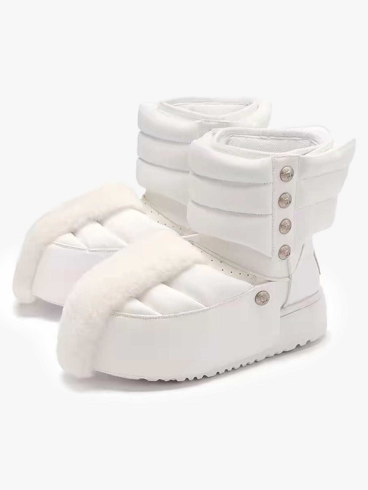 Faux-Fur Trim Padded Platform Snow Boots