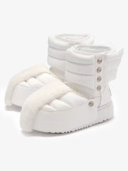Faux-Fur Trim Padded Platform Snow Boots