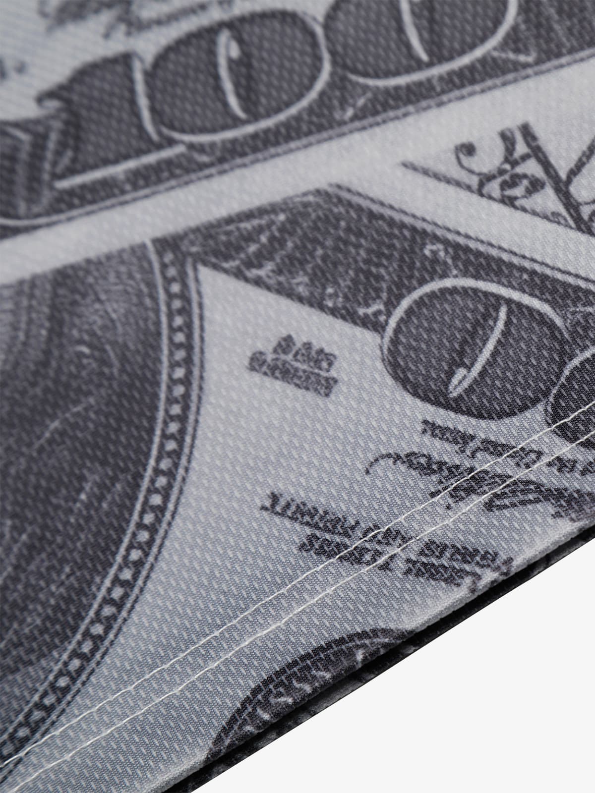 Cotton Blend Money Print V-Neck T-Shirt with Supermade Logo Design 