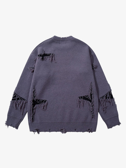 Skull Pattern Knit Sweater - Trendy and Cozy for Casual Wear 