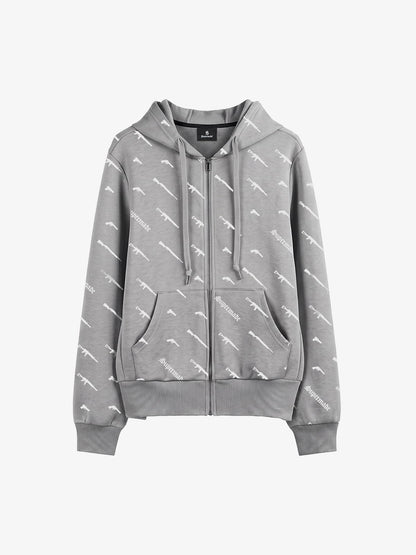 Full Print Tactical Gun Zip Up Hoodie