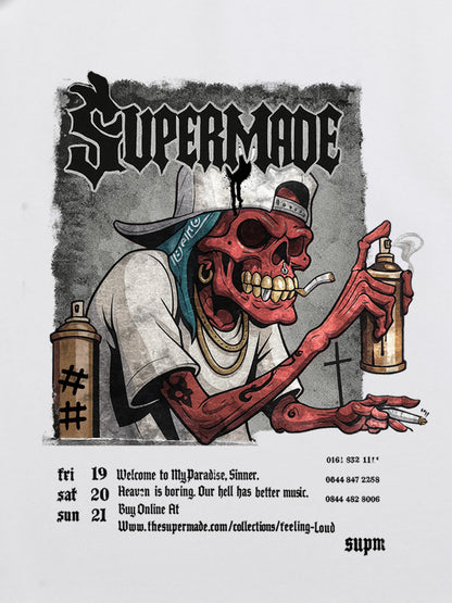 Graphic Tee with Bold Skull Design for Men 