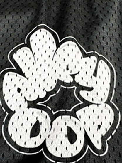 Abstract Letter Graphic Athletic Shorts 