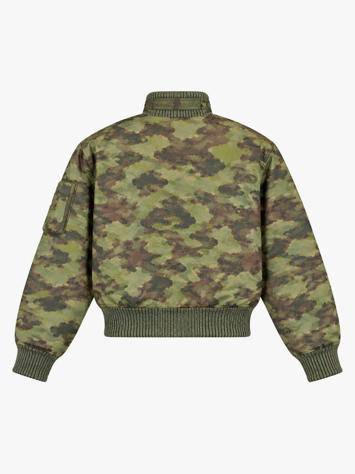 Camouflage Stand-up Collar Printed Cotton Coat