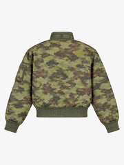 Camouflage Stand-up Collar Printed Cotton Coat