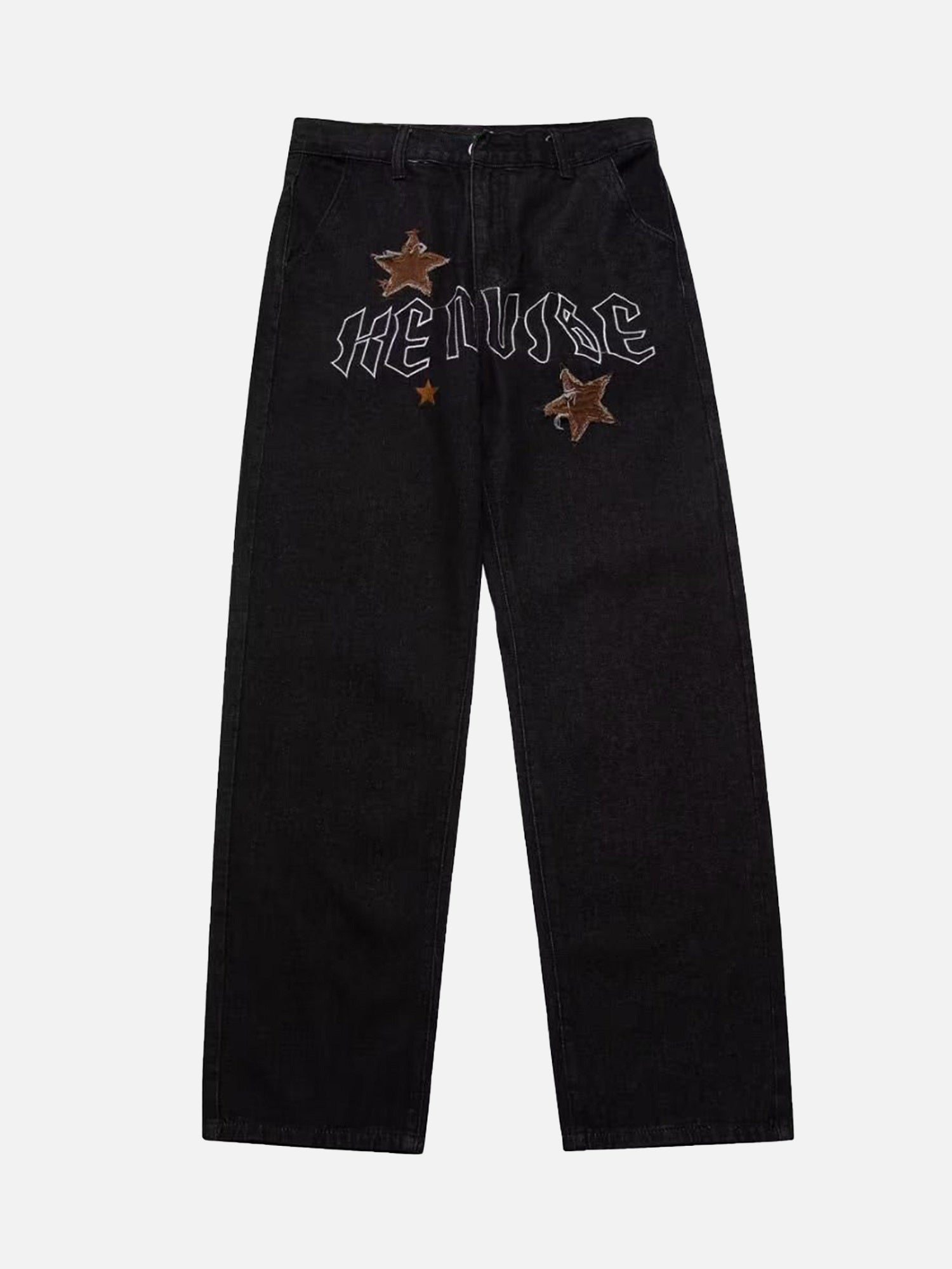 Thesupermade American High Street Patchwork Star Embroidered Jeans