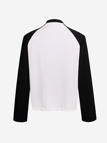 Leopard Patchwork Letter Graphic Long Sleeve Tee
