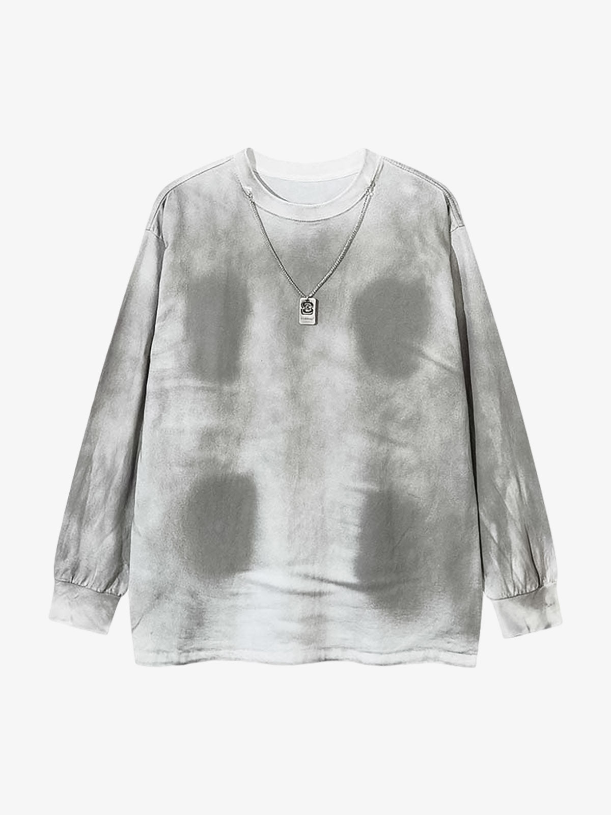 Inkjet Dirty Necklace Long-sleeved T-shirt 