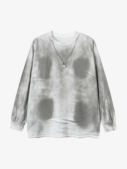 Inkjet Dirty Necklace Long-sleeved T-shirt 