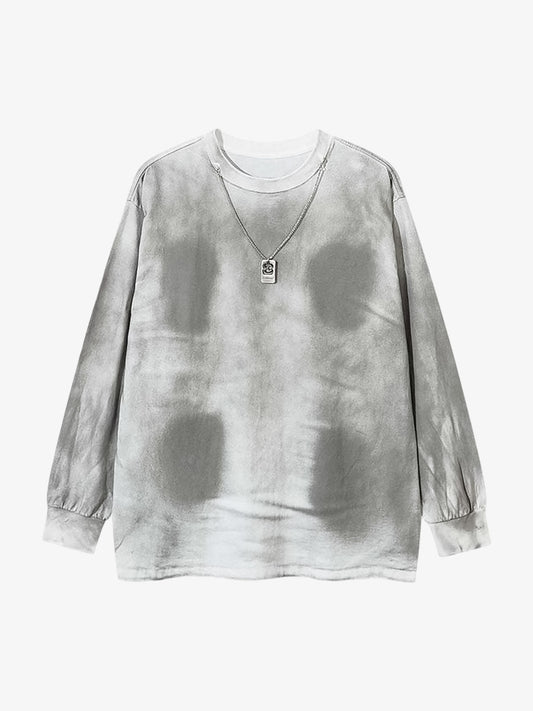 Inkjet Dirty Necklace Long-sleeved T-shirt 