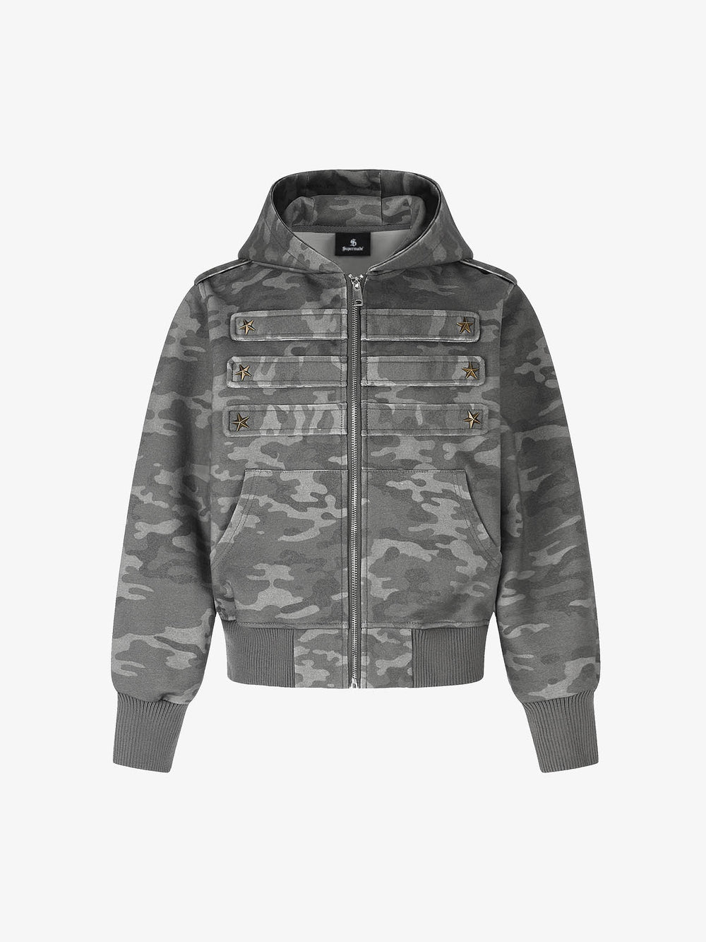 Napoleon Camo Cropped Zip-Up Hoodie