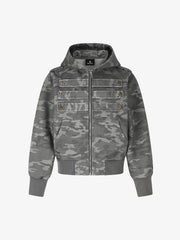 Napoleon Camo Cropped Zip-Up Hoodie