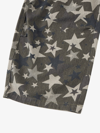 Retro Star Print Barrel Cargo Pants 
