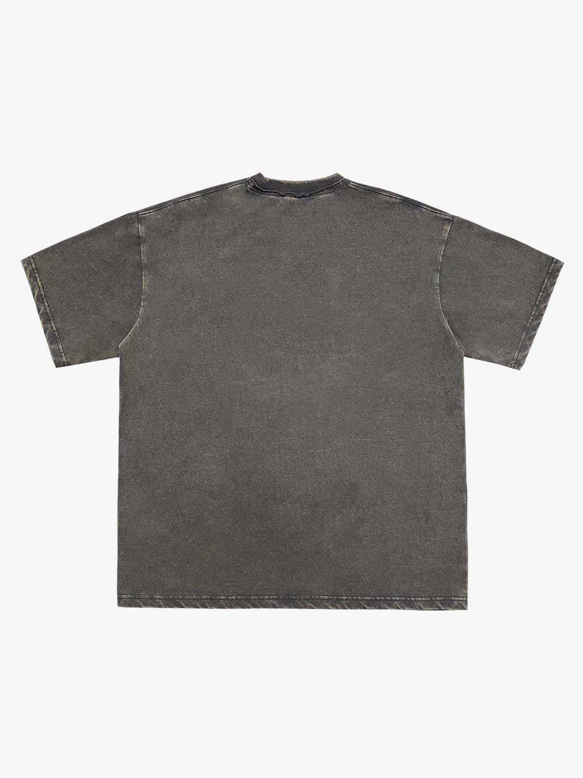 Double-Neck Washed Distressed Tee
