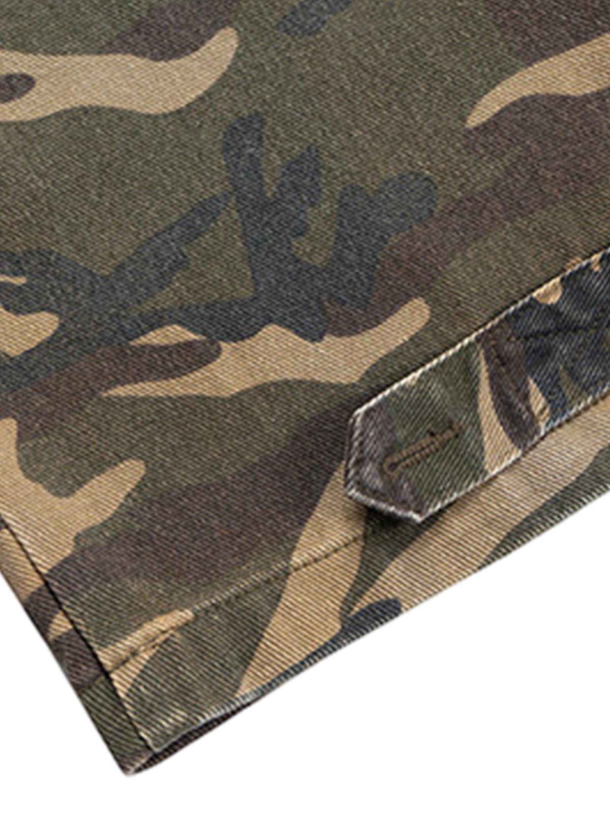 Retro Stitching Faux Two-Piece Camouflage Jeans