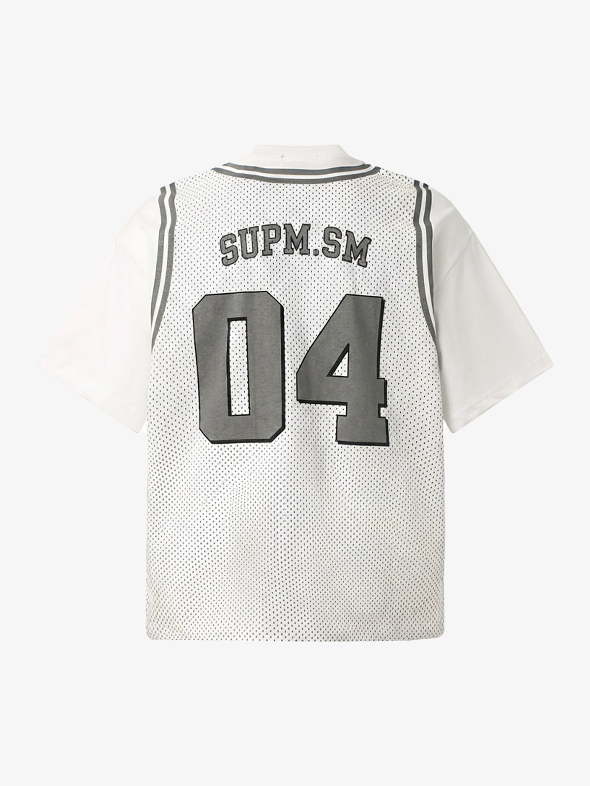 Mesh Fabric Basketball Jersey T-Shirt with Bold Print and Number Design 