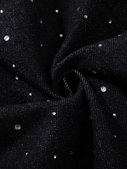 Star Rhinestone Embellished Baggy Jeans 