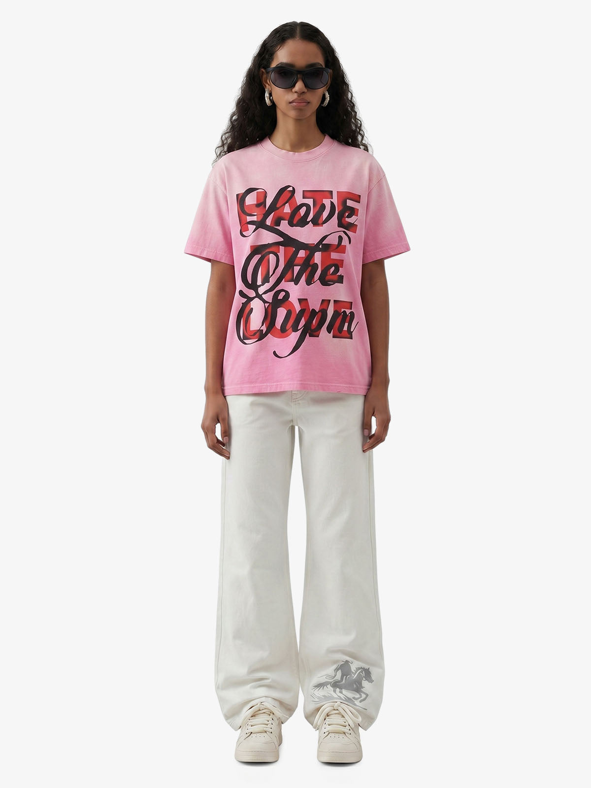 Retro Color-Blocked Lettering T-Shirt 