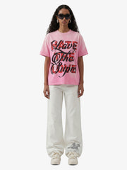 Retro Color-Blocked Lettering T-Shirt 