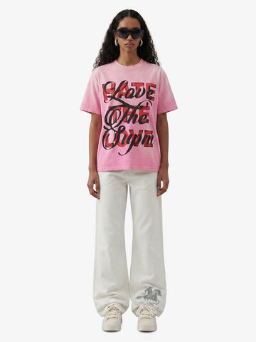 Retro Color-Blocked Lettering T-Shirt 