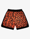 Moisture-Wicking Split Leopard Mixed Sport Shorts 