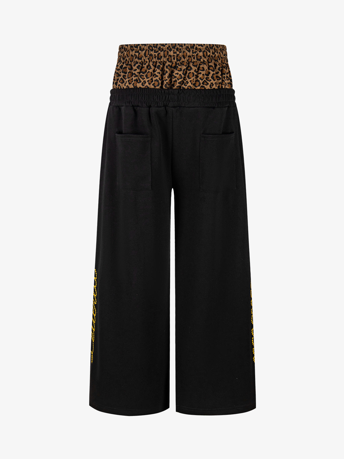 Leopard Double Waist Napoleon Embroidered Sweatpants