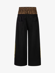 Leopard Double Waist Napoleon Embroidered Sweatpants