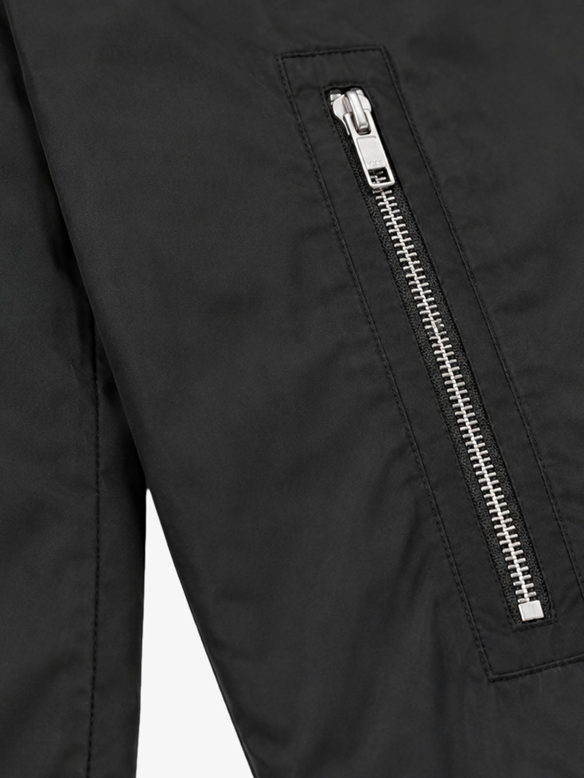 Checkerboard Embroidered Glossy Nylon Zip Jacket