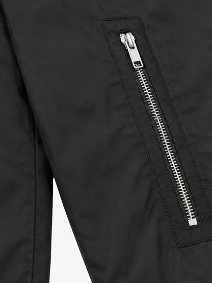 Checkerboard Embroidered Glossy Nylon Zip Jacket