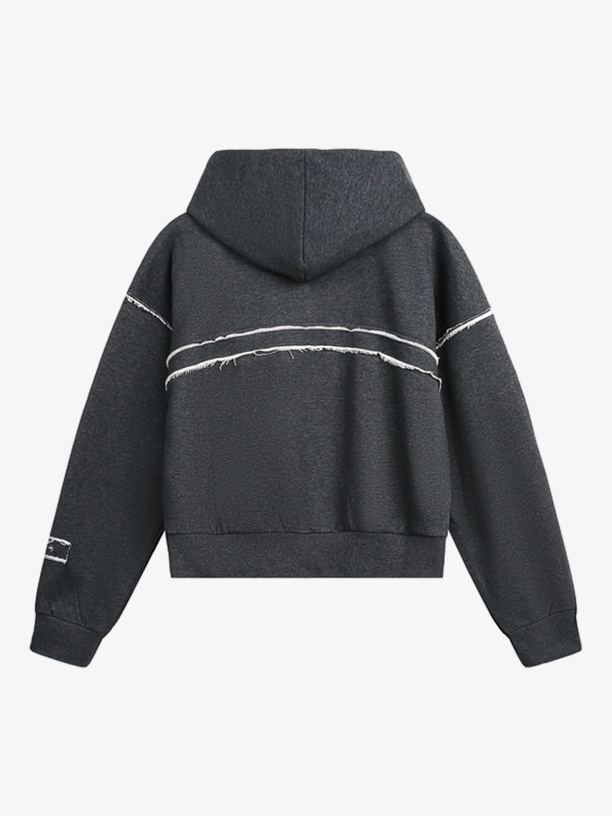 Stylish Distressed Hoodie with Zip-Up Design for Casual Wear 