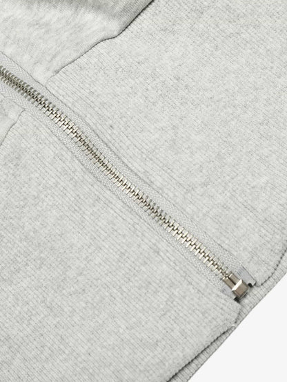 Retro Faux Fur Collar Fleece Zip Up Hoodie Jacket 