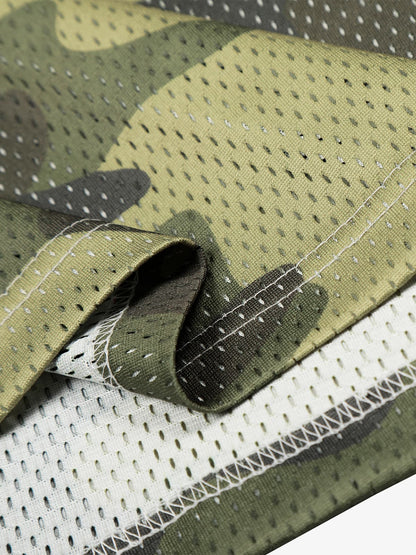 Cotton Blend Camo Print Football Jersey with Pink V-Neck and Number 18 Design 