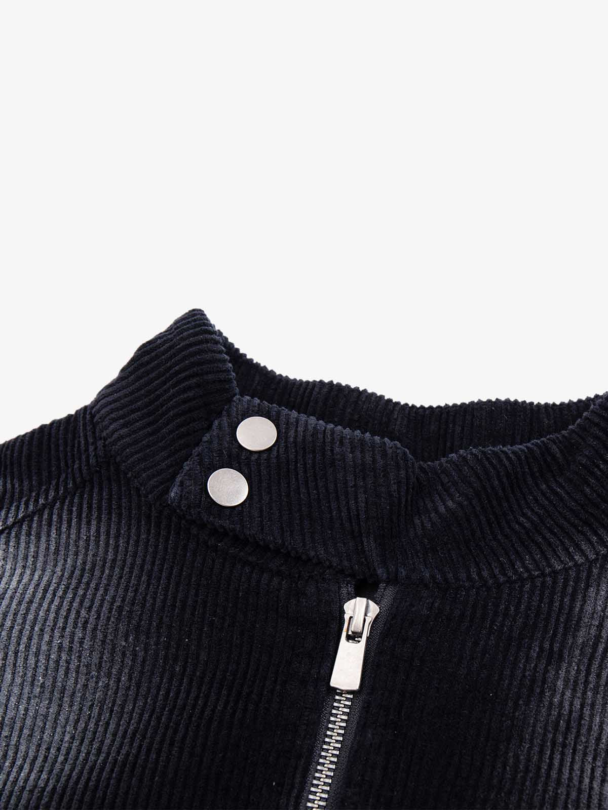 Washed Distressed Corduroy Cropped Jacket