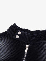 Washed Distressed Corduroy Cropped Jacket