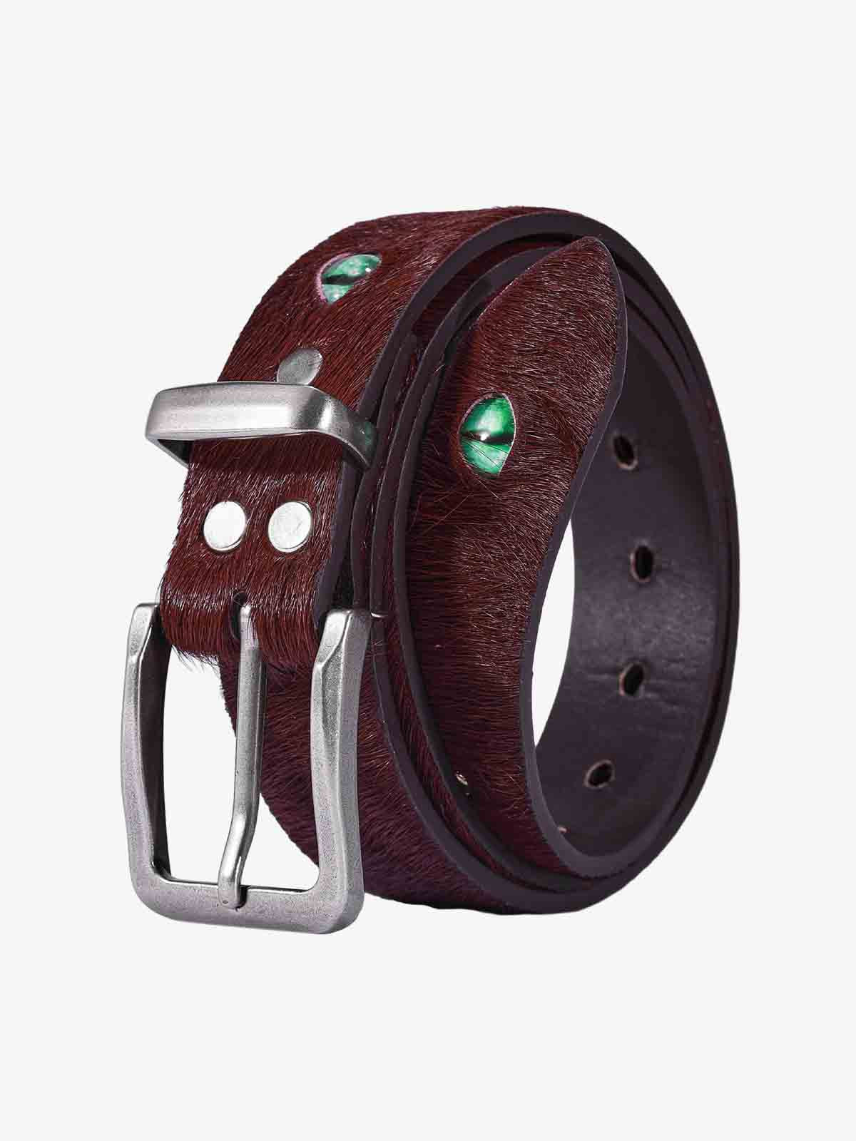 Studded Leather Belt with Eyelet Detail - Stylish and Versatile Accessory for Modern Fashion 