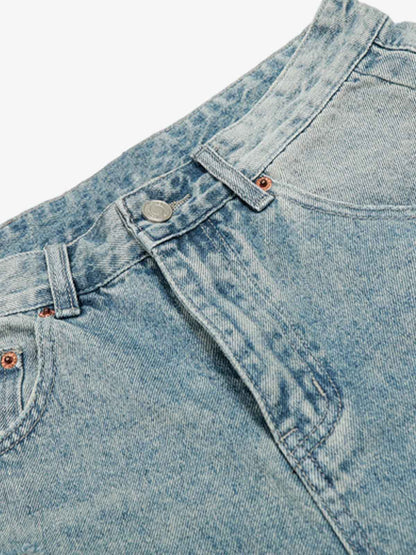 Distressed Denim Shorts for Men - Fashionable Ripped Design with Casual Style 