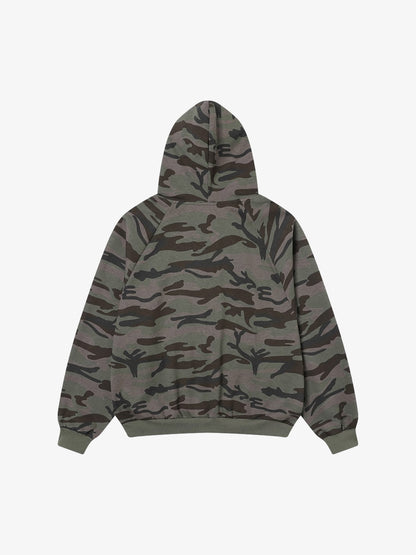 Camouflage Hooded Jacket with Heart Design - Perfect for Casual and Outdoor Wear 