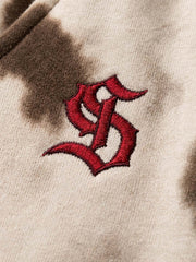 Cow Print Embroidered Wide-Leg Sweatpants